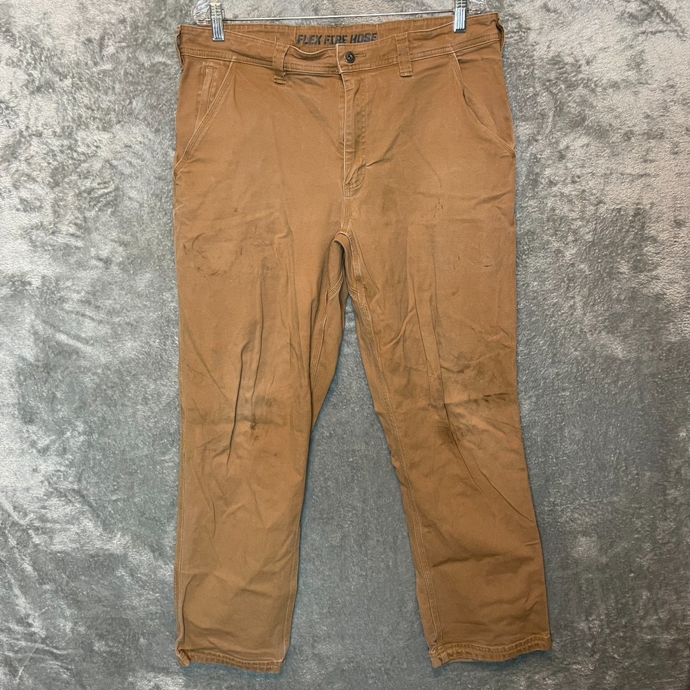 Duluth Men DuluthFlex Fire Hose Standard Mid Rise Foreman Canvas Pants 37x32*